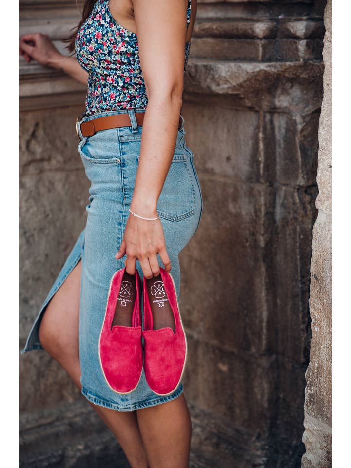FUXIA LOLA Espadrilles for women in suede jute floor Lola fuchsia for wholesale on Faire