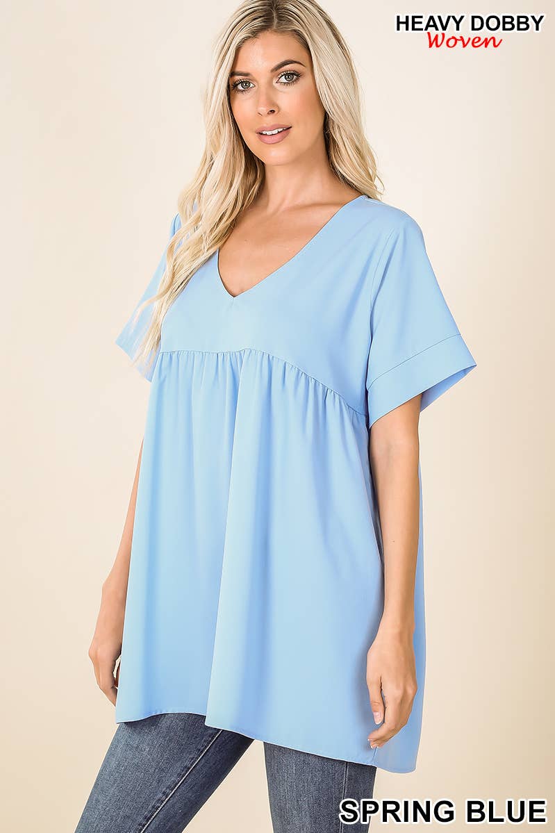 ASHMOCHA  `.42POPS EMPIRE WAIST SHIRRING TUNIC for wholesale on Faire18