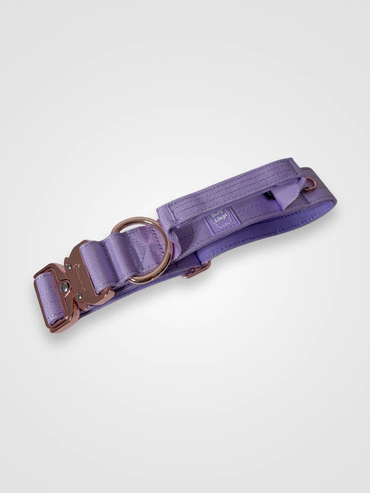 1,5" Tactische Halsband met Handvat - Lila voor wholesale door Bully Wags