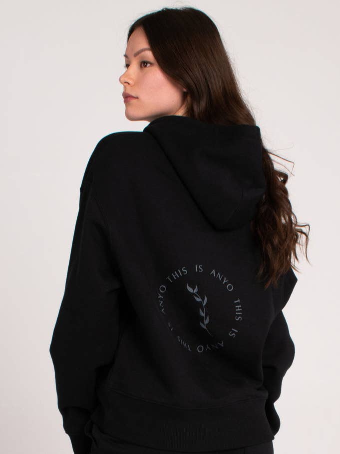 Sudadera con capucha extragrande orgánica - Negro para venta al por mayor de This Is Anyo