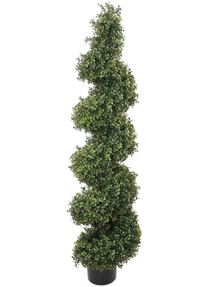 Boxwood Spiral Topiary Uv Indoor Outdoor 4' Faux for wholesale by Larksilk
