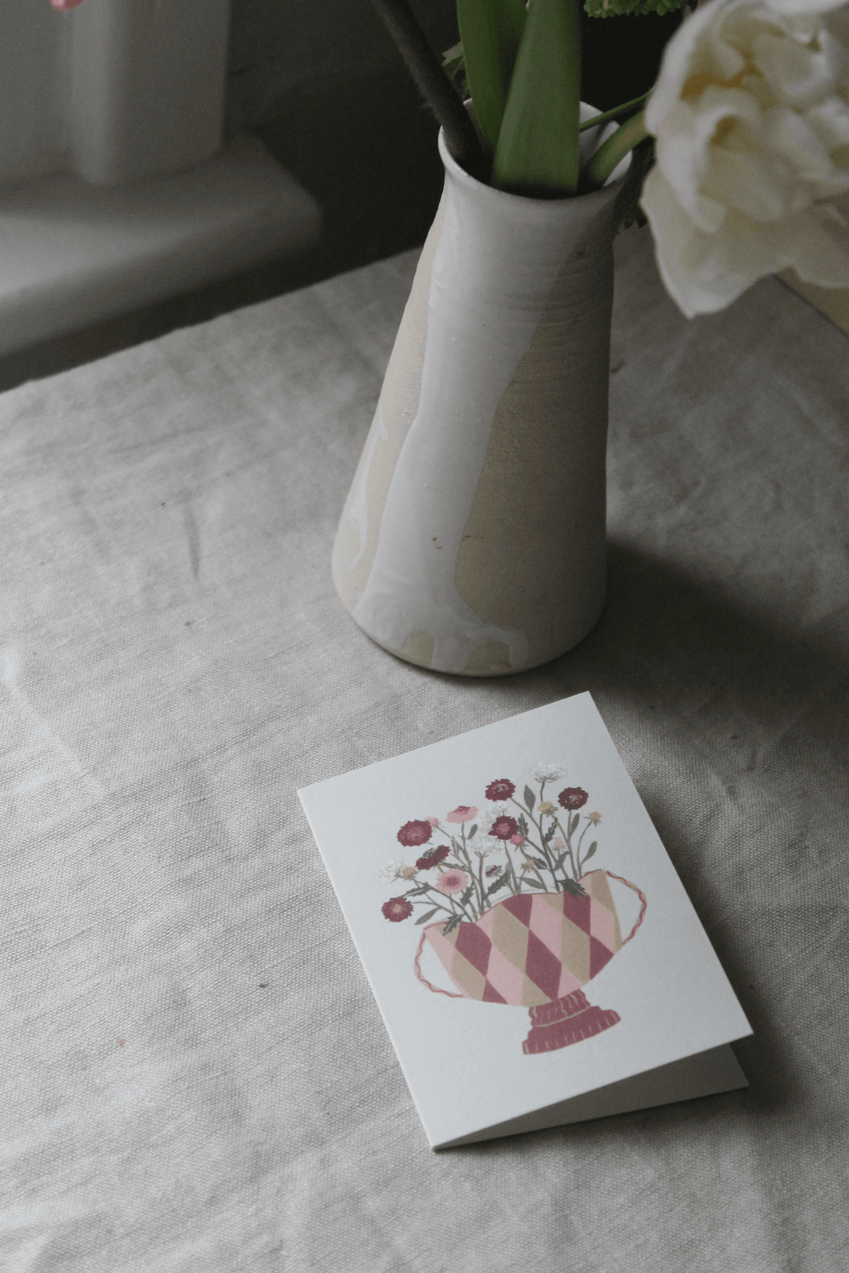 Harriet Watson – wholesale Everyday greeting card – Scabiosa Mini Card1