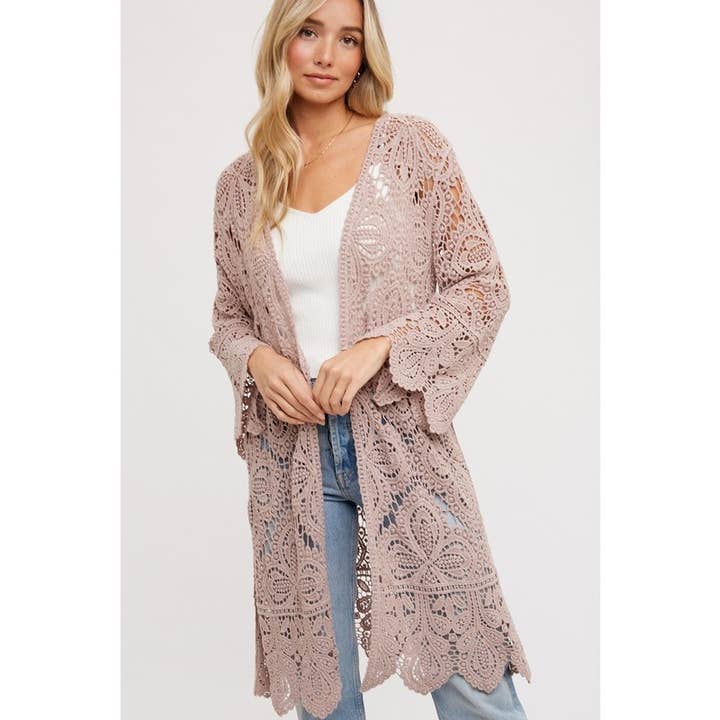 Crochet Cardigan - Bell Sleeved for wholesale by STYLE USA