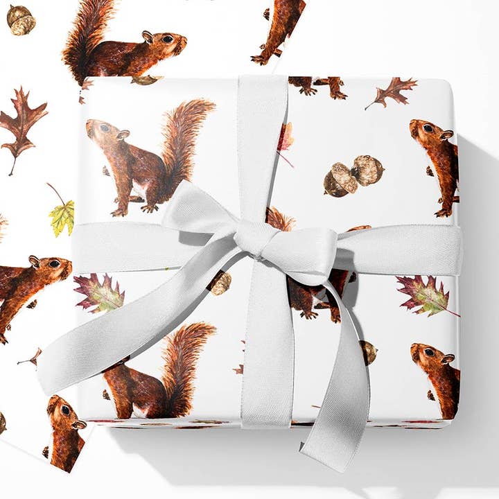 Squirrels Gift Wrap Sheets, Single or Roll of 3, 20x29 for wholesale by CharmCat
