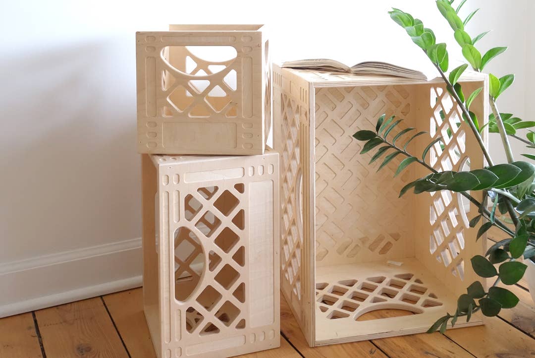 WAAM Industries - Wholesale Storage Bin - Wooden Milk Crate - Classic Browser5