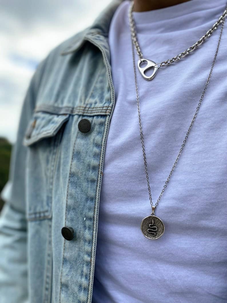 Christina Christi - Vente Bijou – homme - Bijoux pour hommes, collier chaîne argentée, colliers masculins1