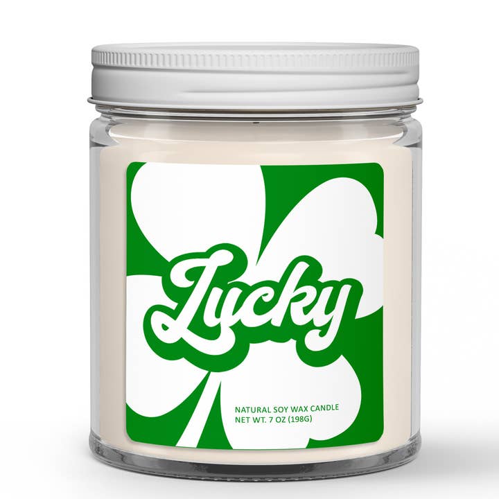 Wi-Wear - Wholesale Jar/Filled Candle - Lucky Clover Soy Candle St Patrick's Day Irish0