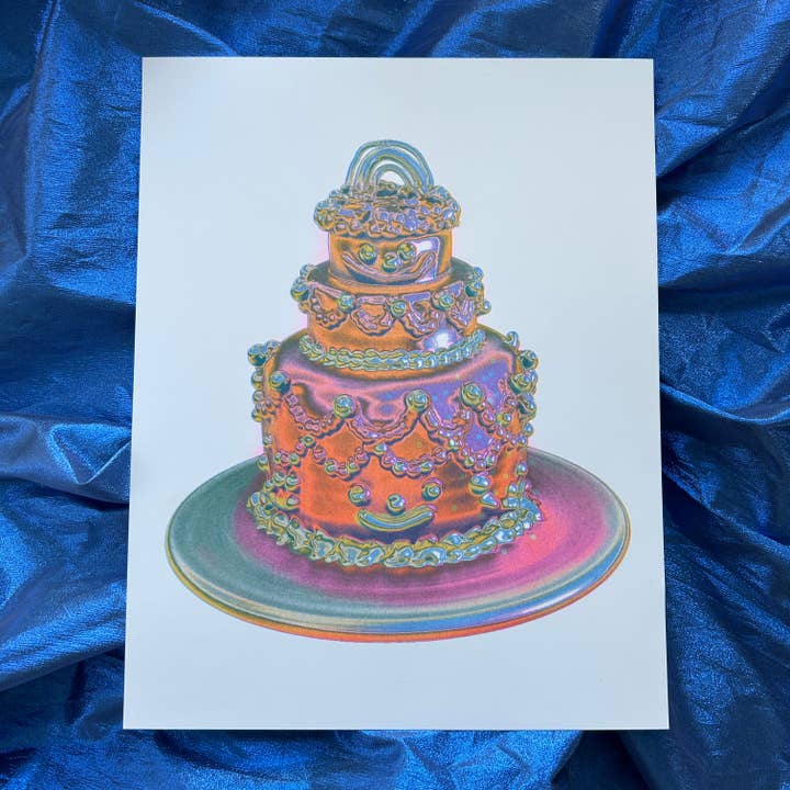 Alex Luciano - Wholesale Art Print - Chrome Cake 11x14" riso print