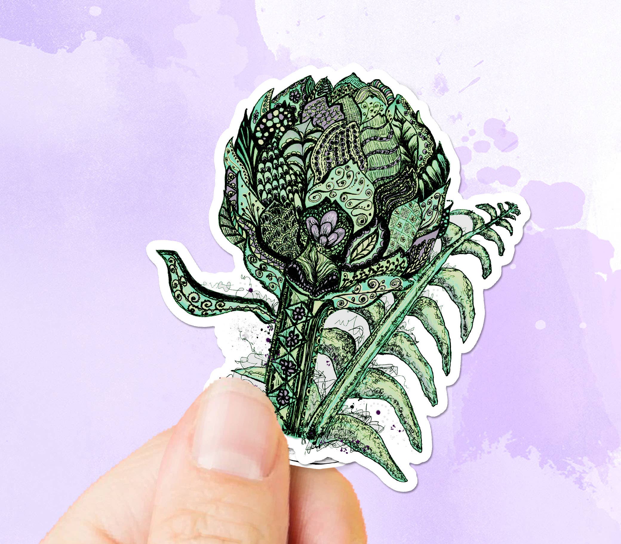 Katekreates - Vendita all'ingrosso Adesivo - Adesivo a forma di carciofo, decalcomania alimentare, decalcomania vegetale a forma3