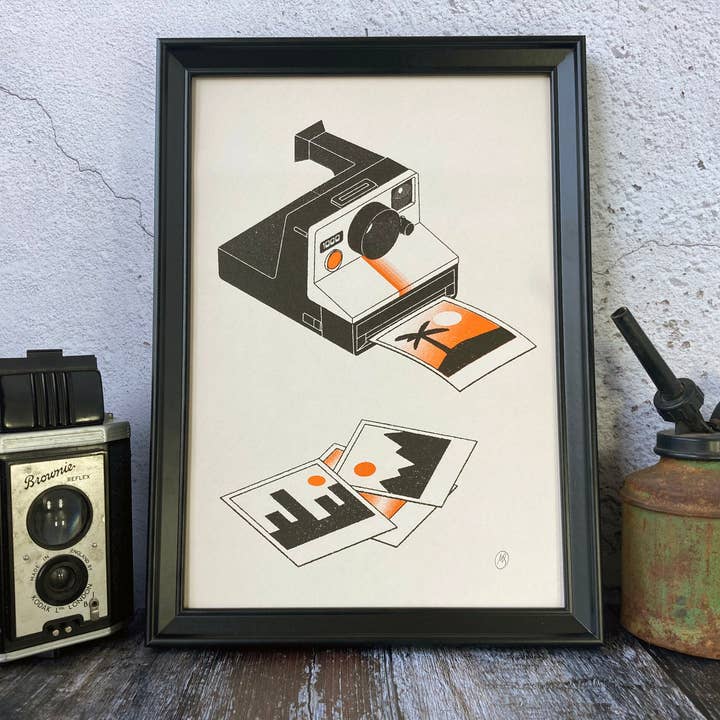 Polaroid Land Camera 1000 Risograph for wholesale by Mockup Goods Co.