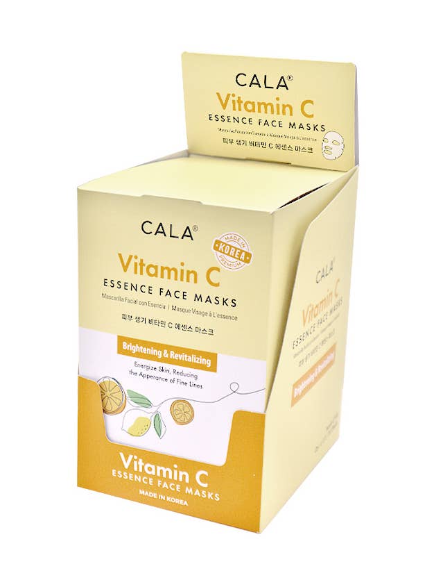 CALA 67104 Máscara Facial de Essência de Vitamina C 5 Folhas - Conjunto de 6 por atacado de PINEAPPLE Beauty