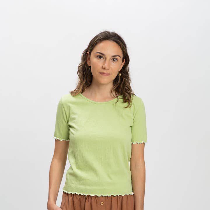 Curly T-Shirt pistaccio for wholesale by Matona