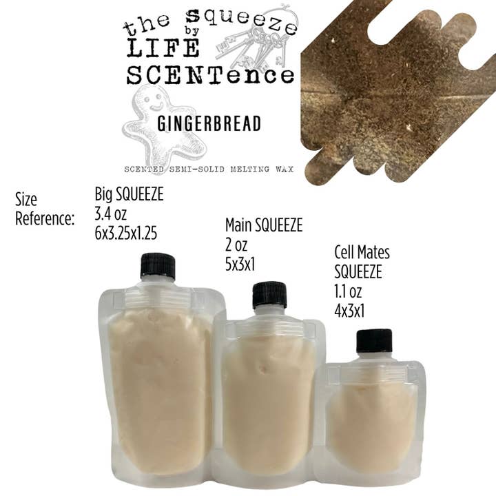 Fondant de cire au pain d'épice Squeeze 3 tailles disponibles pour la vente par Life SCENTence