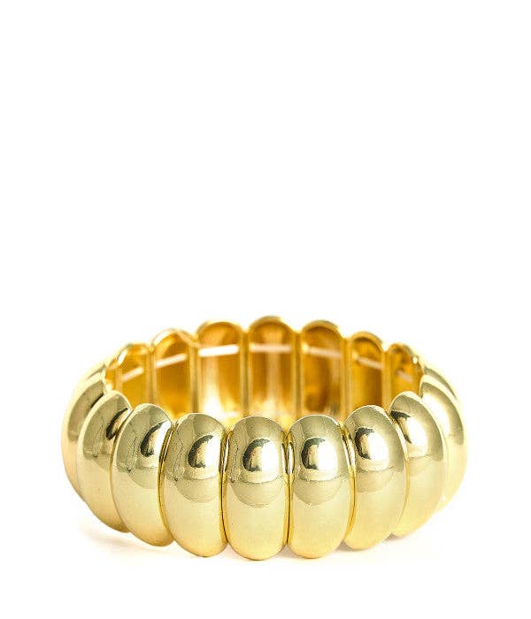 Lisi Lerch - Wholesale Cuff Bracelet - Small Rachel Cuff - Gold Acrylic Stretchy Cuff - WS1