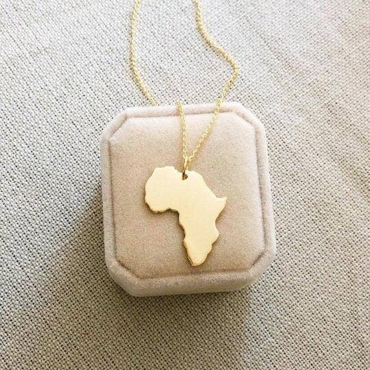 Gold Africa Necklace Big for wholesale by AfricanDreamland