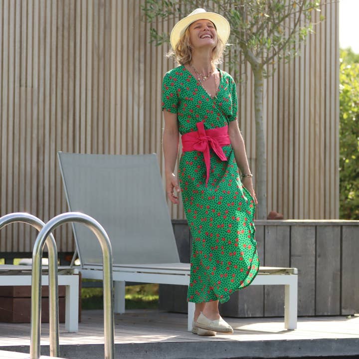 Quintessence – Cinto - Mulher por atacado – Cinto de linho fúcsia Anita5