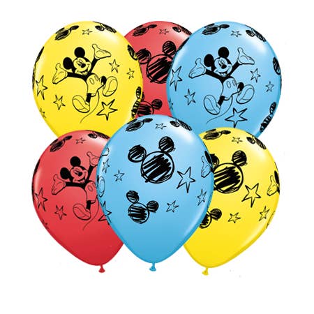 Mis Globos - Wholesale Balloon - PACK OF 25 LATEX MICKEY BALLOONS