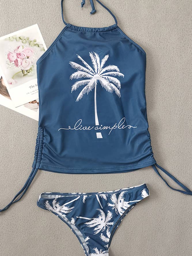 UNISHE - Wholesale Two Piece Swimsuit - Women's - Summer Beach Print Tankini Set ZK047