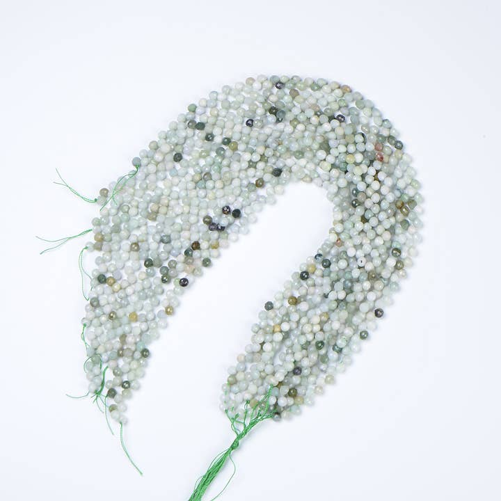 Beads Creation - Wholesale Beads - Multicolor Burma Jade Round High Quality Beads 6x7mm PRP5435