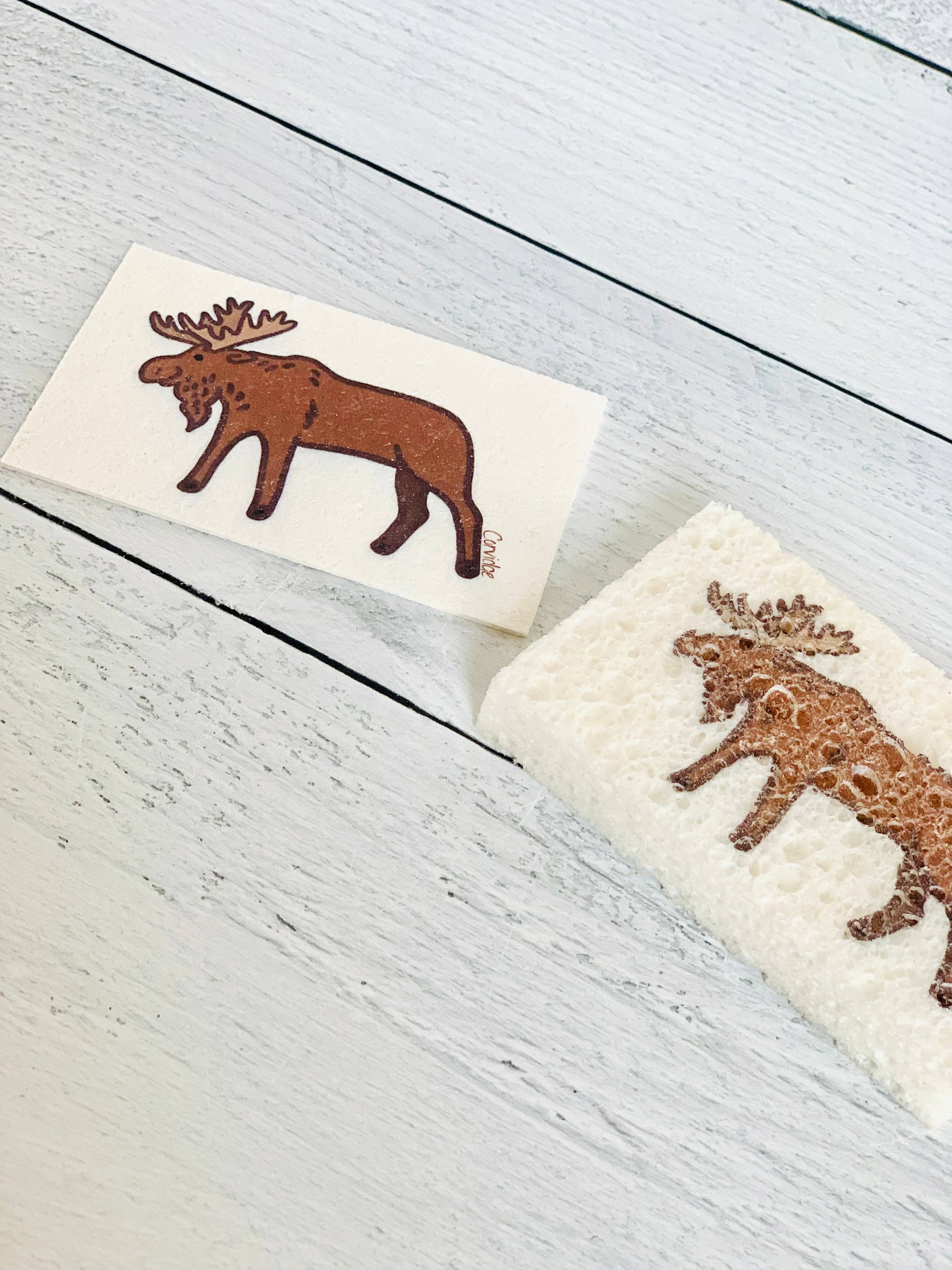 Corvidae drawings & designs – Engroshandel Rengøringssvamp – Bear Moose Bison Komposterbar Pop Up Sponge - sæt med 38