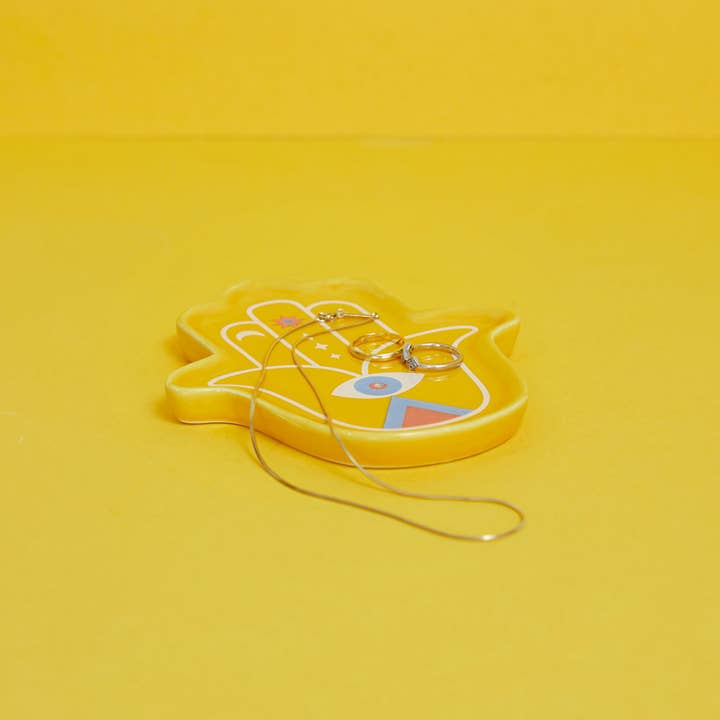 Balvi - Wholesale Incense - Incense holder, Lucky Hand, yellow, ceramic1