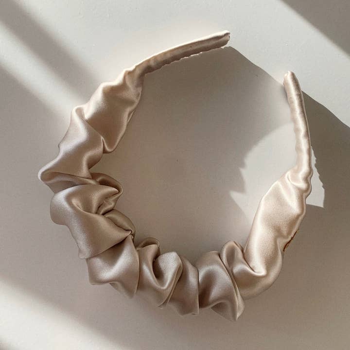 Scrunchie Headband | Oyster for wholesale by Silk + Scrunchie
