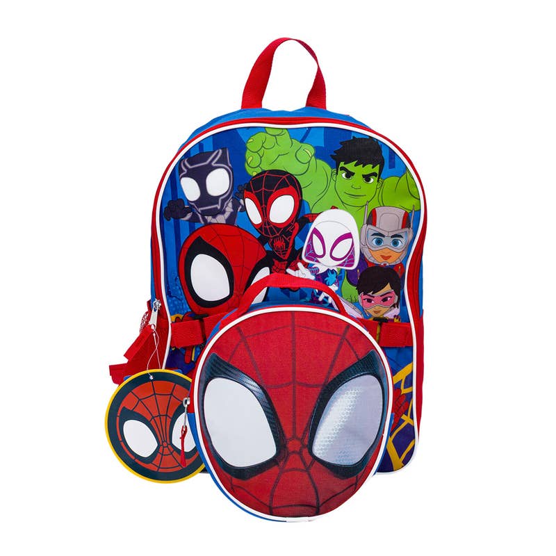 Deluxe Import Trading - Wholesale Backpack - Kids - Spiderman Kids Backpack and Lunchbox 15" - Red and Blue0