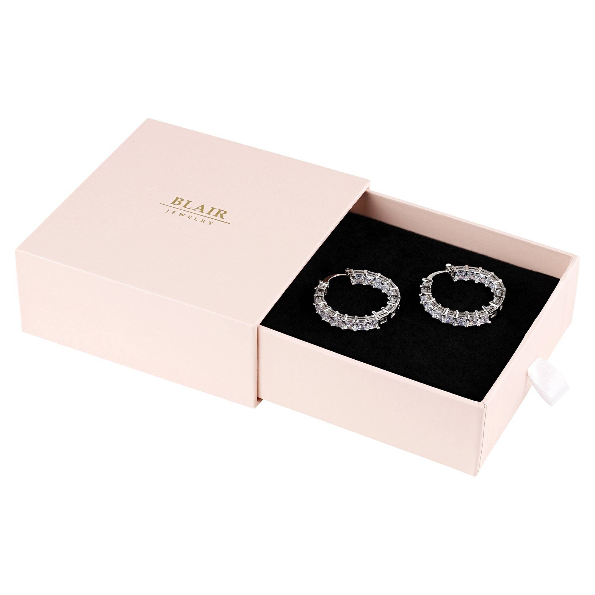 BLAIR – wholesale Hoop earrings – CREOLE BLANC (silver)3