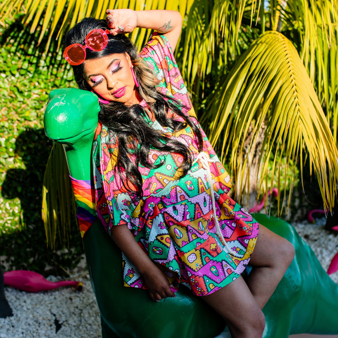 Blue Platypus - Wholesale Dress - Women's - 8-Bit A-Frames Mini Muumuu in Bright Day3