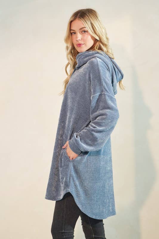 HEIMISH – Cardigan - Mulher por atacado – EJ6401-35 CASACO COM CAPUZ SÓLIDO6