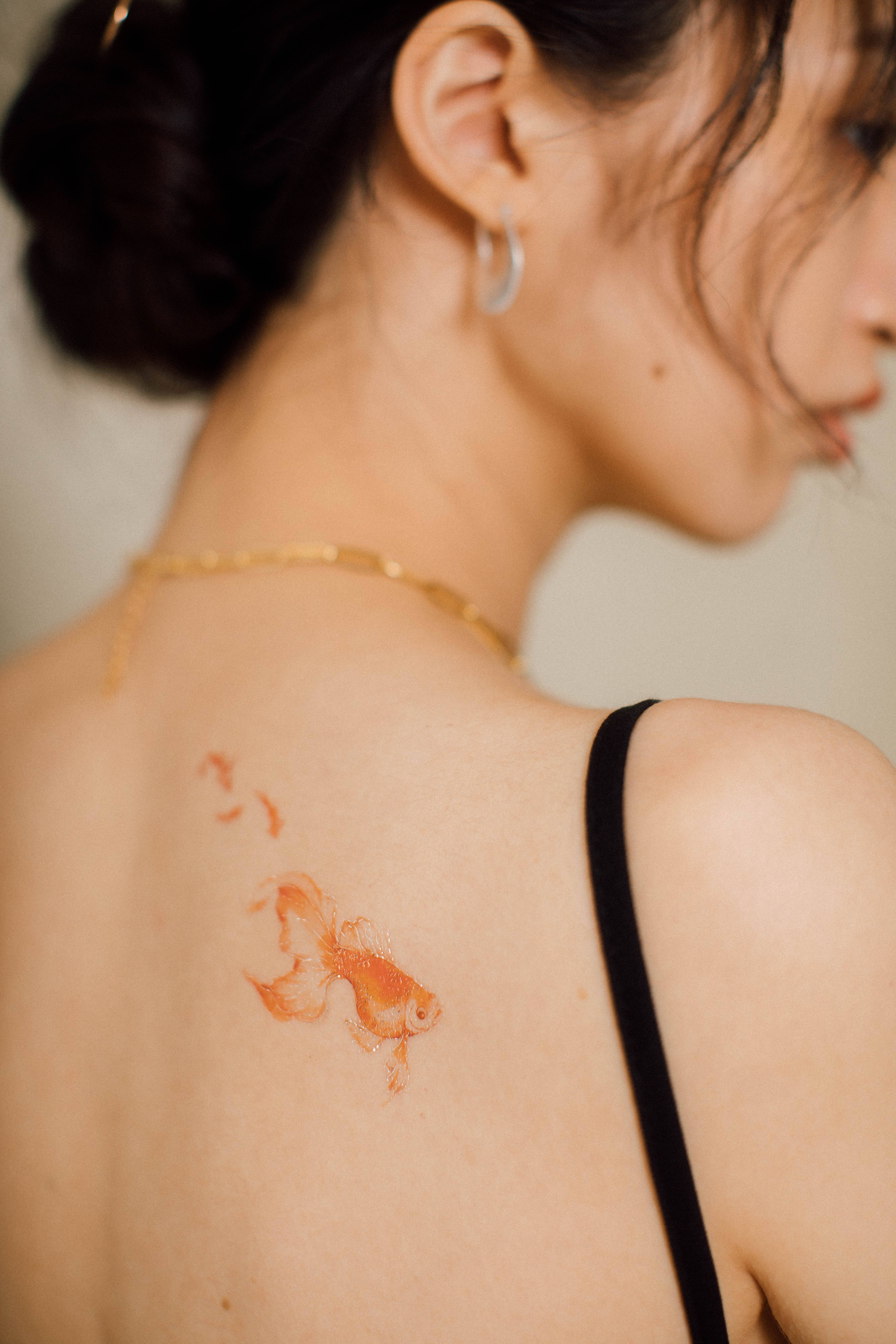 watercolor goldfish - Black Rose Tattoo Shop