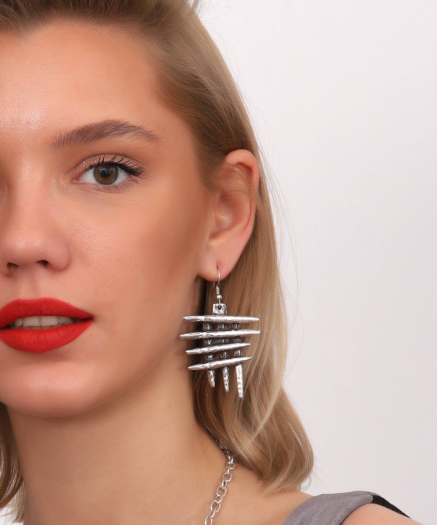 AVENS - Wholesale Jewelry Set - Antique Silver Plated Lined Design  Jewelry Set4