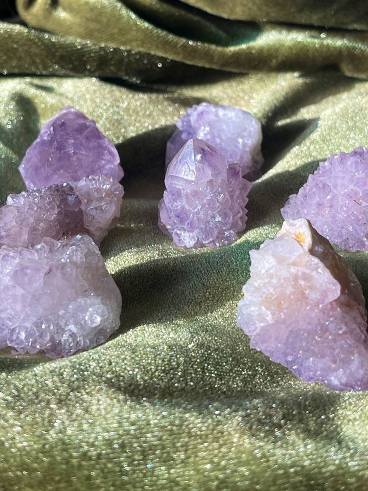Spirit Quartz, Aura Quartz Crystal Cluster Cactus Quartz for wholesale by Tumbledshop