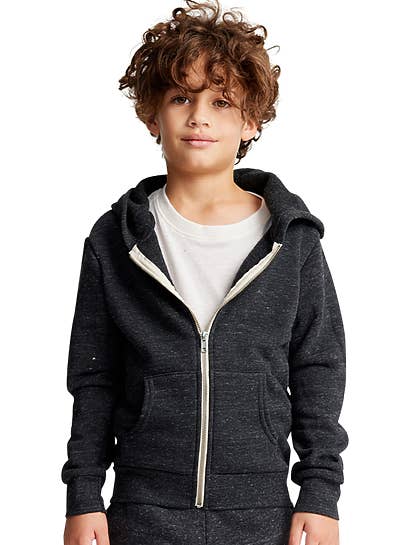 Youth Triblend Fleece Zip Hoodie for wholesale by Royal Apparel
