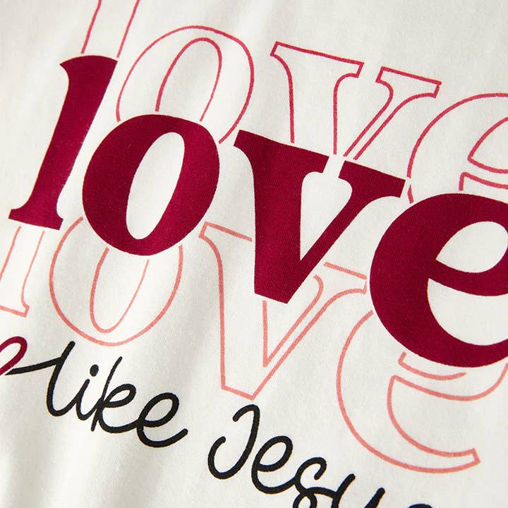 Auraquise - Wholesale Top & Pant Set - Kids - Girls“ Love Like Jesus” Ruffled Bell-Bottom Pants Set