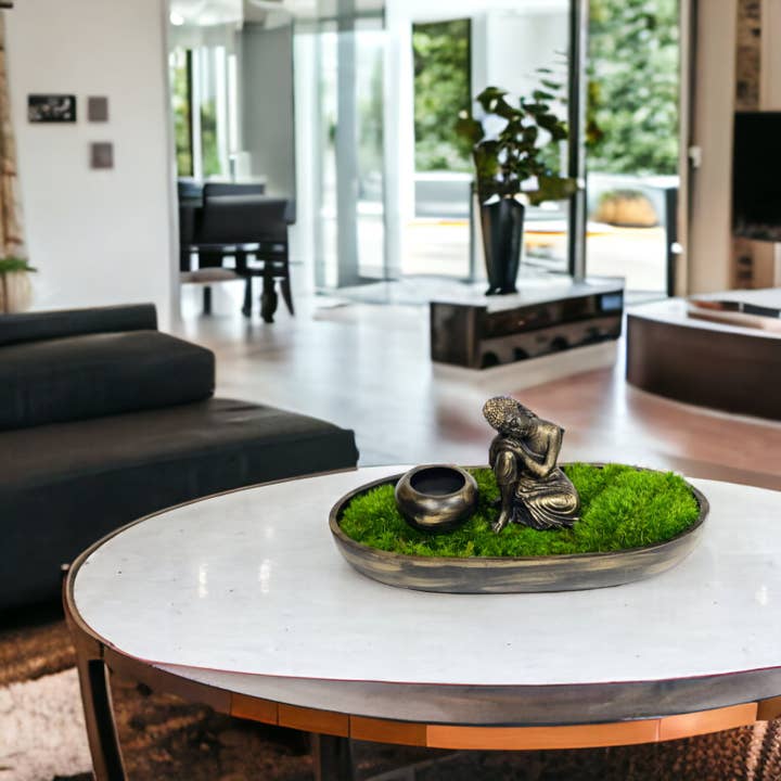 Planters Made in the USA - Wholesale Decorative Tabletop Object - Moss Table Centerpiece Decor Preserved Plant, Forever Green19