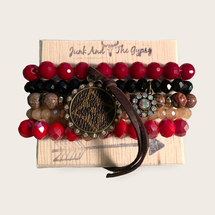 Rosie Red Stacked Bracelet for wholesale by Junk And The Gypsy
