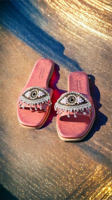 SIBYLLADELPHICA - Vente Sandales – femme - Sandales en cuir avec décoration œil protecteur "Crystalia"9