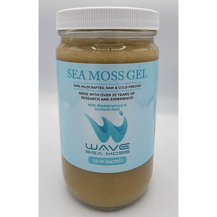 Wave Sea Moss – wholesale Oralt tillskott/Vitamin – Wave Premium Sea Moss med blåstång & kardborre rot 32oz