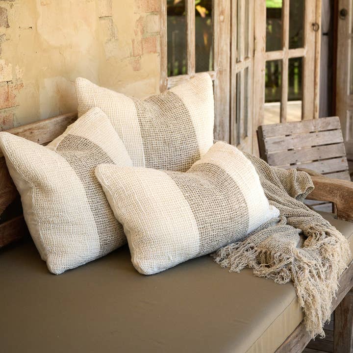 Eadie Lifestyle - Wholesale Throw Pillow Cover - Coco Linen Cushion Cover - Ivory/Natural