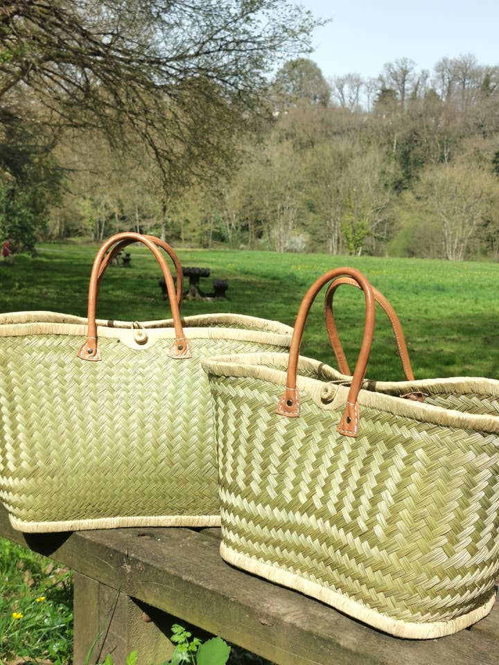 Bolso grande de paja trenzada natural, tote XXL para playa para venta al por mayor de Nature et Fibre