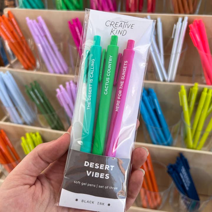 Creative Kind - Wholesale Pen - Desert Vibes Pen Trio – Black Ink Gel Pens2