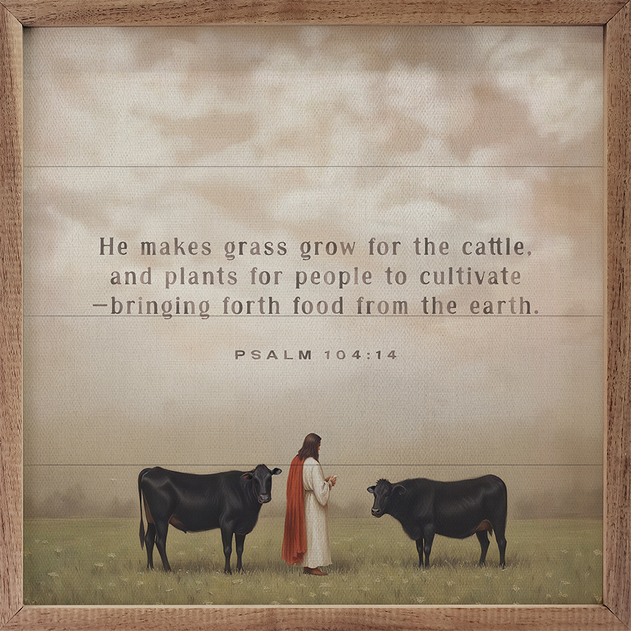Kendrick Home - Wholesale Wood Wall Art - He Makes Grass Grow Psalm0