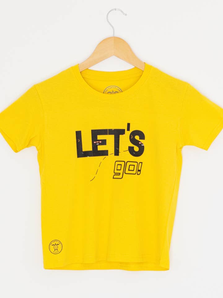 T-shirt infantil "Vamos Lá" - Amarelo por atacado de The Turtle Lab Shop