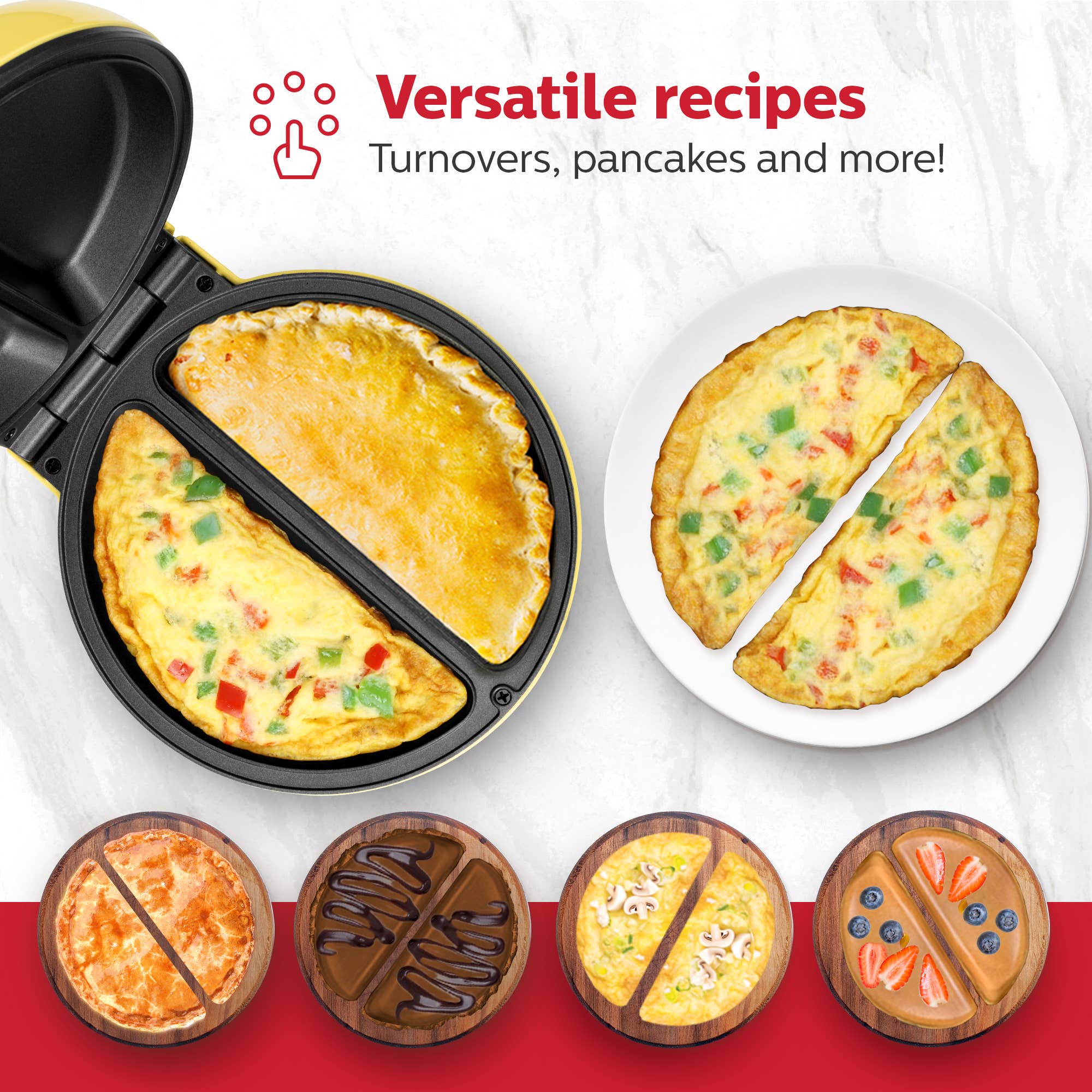 Holstein Housewares - Wholesale Kitchen Appliance - Easy Fast Breakfast Omelet Maker for Pancakes & Treats8