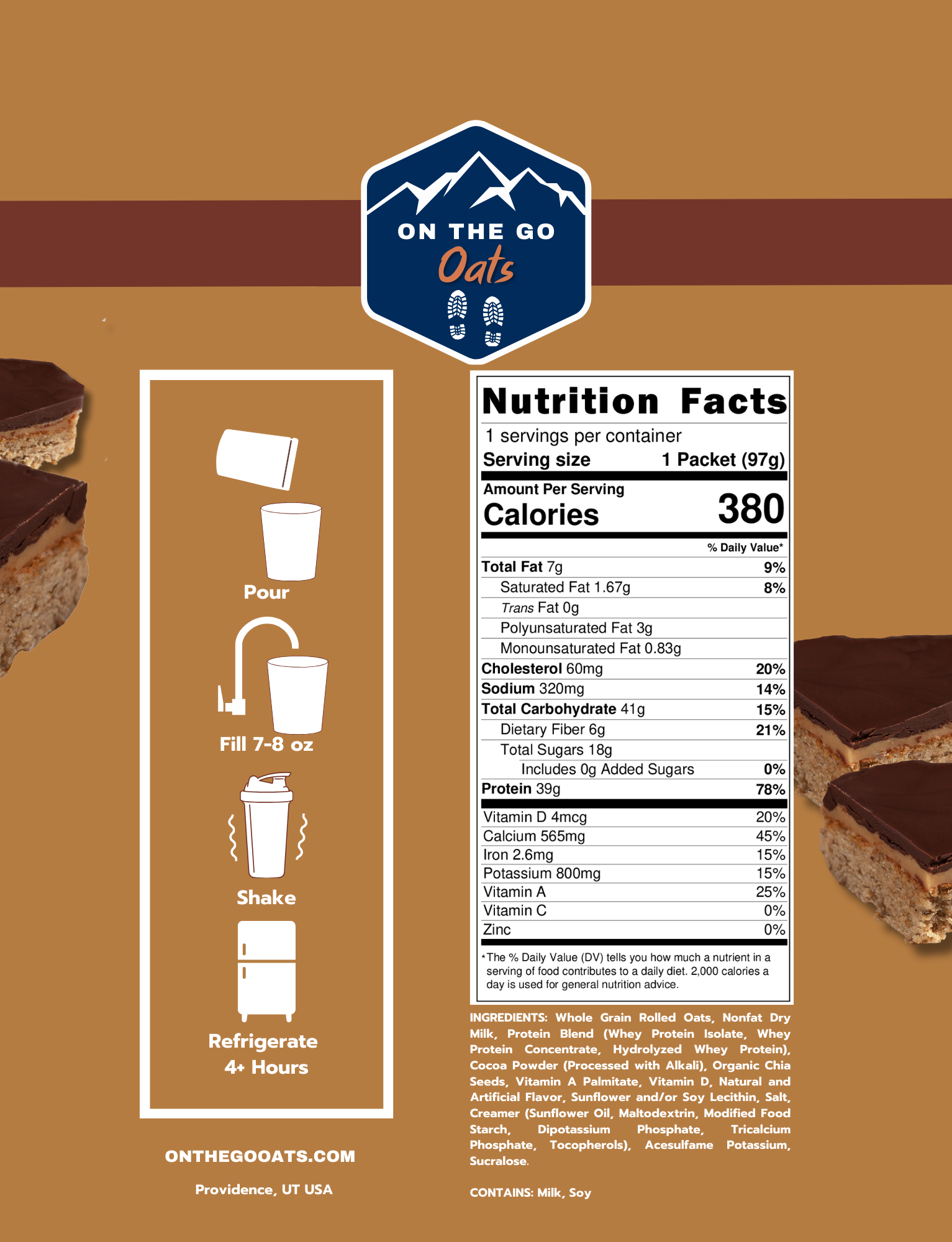 On The Go Oats - Wholesale Oats - High Protein Chocolate Peanut Butter Overnight Oats1