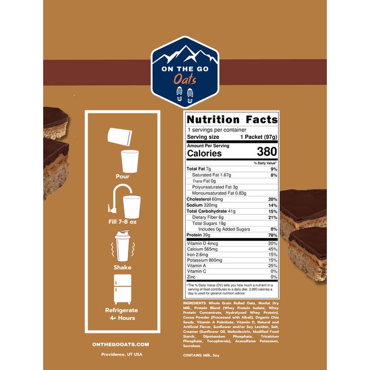 On The Go Oats - Wholesale Oats - High Protein Chocolate Peanut Butter Overnight Oats1