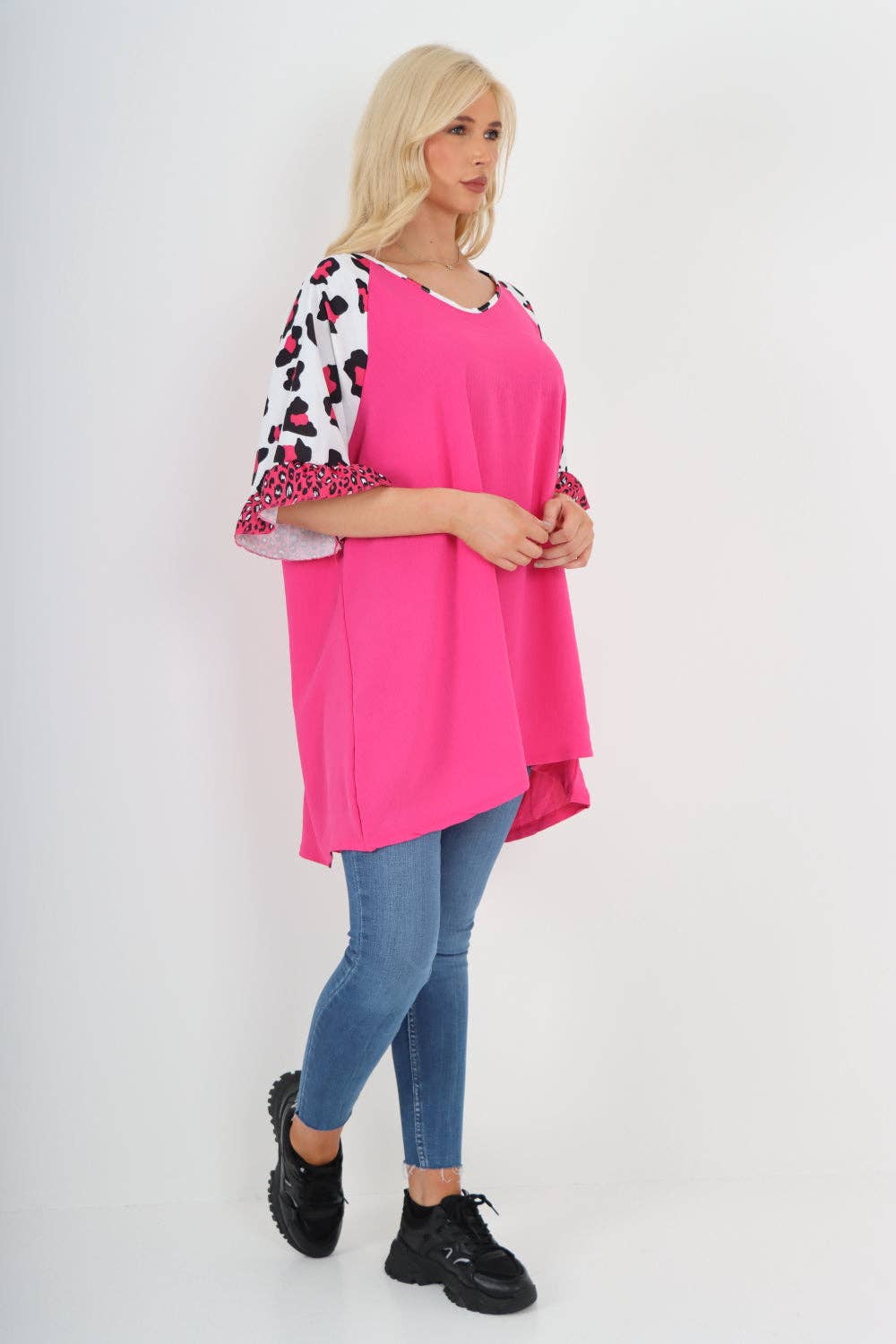 Miss Bold – wholesale Tunic – Women’s – Italian Animal Printed Sleeve Tunic Top10