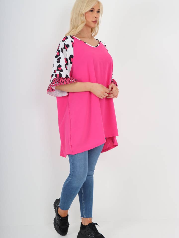 Miss Bold – wholesale Tunic – Women’s – Italian Animal Printed Sleeve Tunic Top10