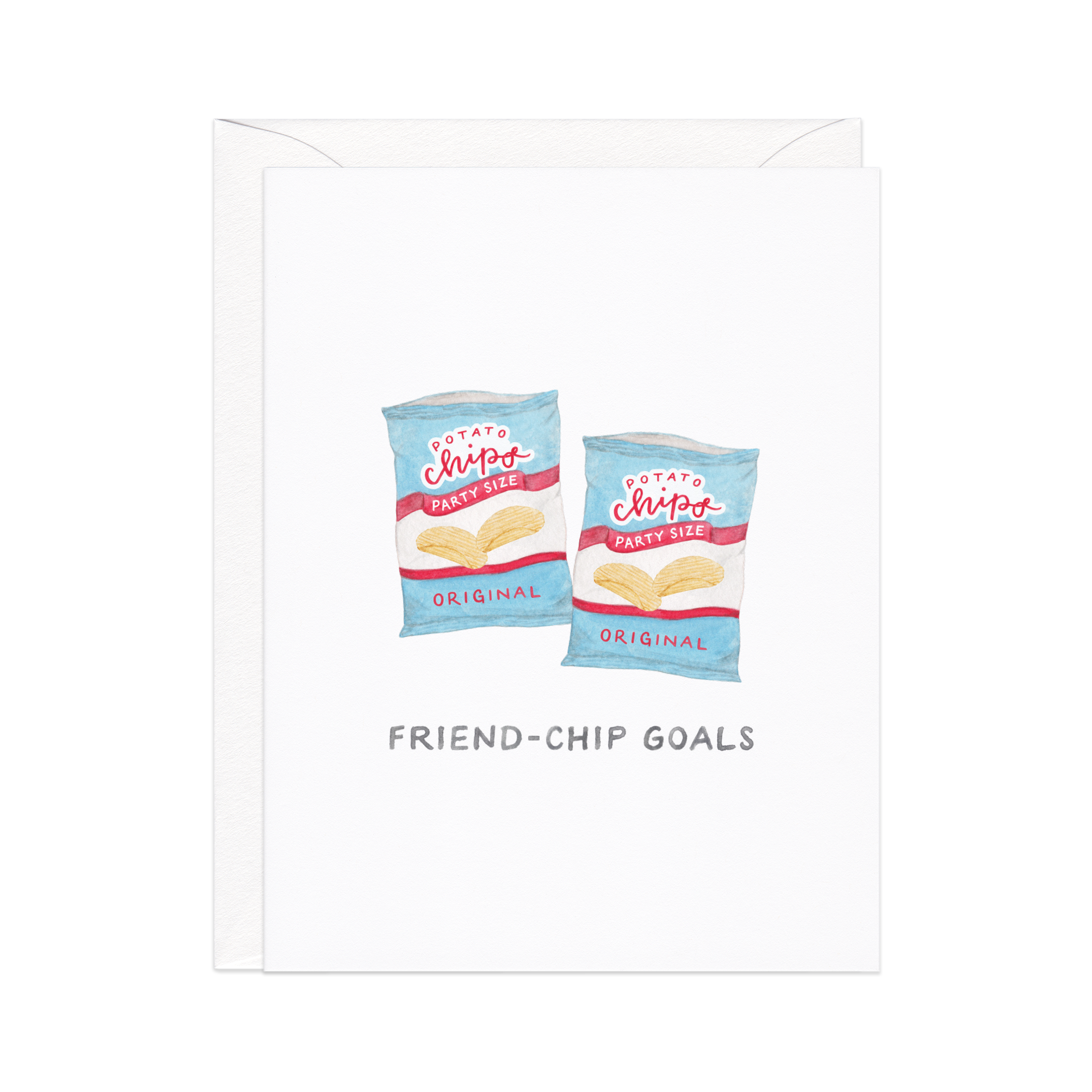 Amy Zhang - Wholesale Friendship Card - Friend-chip Goals — Food Pun Friendship Card1
